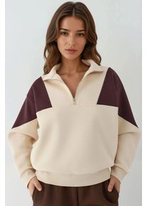 Hochgezogener Rei&szlig;verschlusskragen Bequemer Sweatshirt
