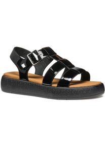 Geox D CAMALEI Synthetische Polyurethan Damen Schwarze Sandalen