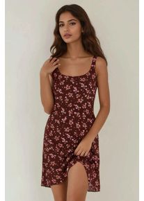 U-Kragen Bedrucktes Figur-Hugging Mini Kleid