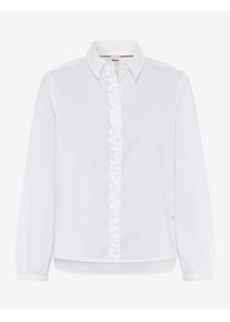 Brax Damen Hemd Style VIC FRILL white, wei&szlig;, Gr. 34