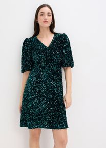 bonprix Paillettenkleid, gr&uuml;n, Gr.32/34 (XS), Feminines Kleid mit hochwertigen Pailletten, aus Samt
