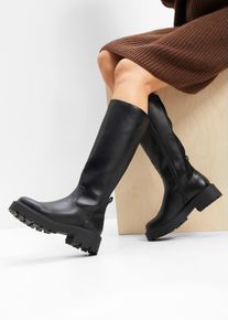 bonprix Stiefel, schwarz, Gr.39, Modischer Stiefel mit Material-Mix