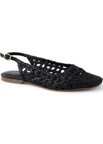 LANDS' END Slingback-Sandalen, Damen,  Schwarz, Leder, by Lands' End
