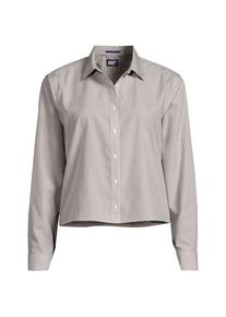 LANDS' END Kurze, b&uuml;gelfreie Hemdbluse f&uuml;r Damen, Damen, size: regular, Braun, Baumwolle, by Lands' End