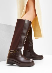 bonprix Weitschaftstiefel, braun, Gr.39, Bequemer Weitschaftstiefel mit gepolsterter Innensohle, aus Vegan