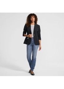 LANDS' END Cr&ecirc;pe-Blazer f&uuml;r Damen in Petite-Gr&ouml;&szlig;e, Damen, size: petite, Schwarz, Polyester, by Lands' End