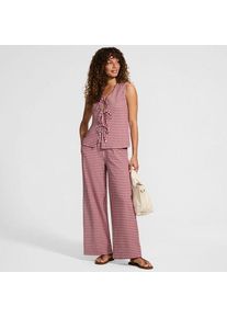 LANDS' END Gingham-Hose mit weitem Bein f&uuml;r Damen in Petite-Gr&ouml;&szlig;e, Damen, size: petite, Rot, Baumwolle/Polyester/Polyester-Mischung, by Lands' End