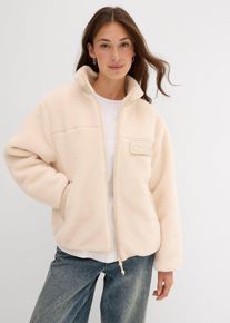 bonprix Teddy-Fleece-Jacke, beige, Gr.36, Kuschelige Fleecejacke aus Teddy-Fleece