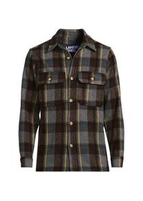 LANDS' END Karierte Hemdjacke f&uuml;r Herren, Herren, size: regular, Braun, by Lands' End