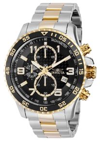 Invicta Specialty 69814 Herrenuhr - Quarzwerk - Stahl mit schwarzem Zifferblatt - 48 mm