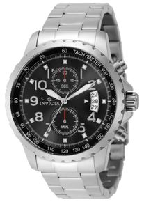 Invicta Specialty 69789 Herrenuhr - Quarzwerk - Stahl mit schwarzem Zifferblatt - 47 mm