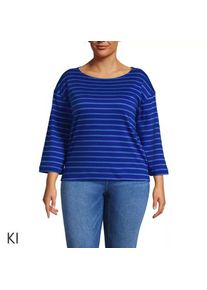 LANDS' END Supima&reg; Shirt mit 3/4-Glocken&auml;rmeln f&uuml;r Damen in Plus-Gr&ouml;&szlig;e, Damen, size: plus, Blau, Baumwolle, by Lands' End