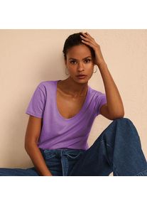 LANDS' END Supima&reg; Shirt mit Ballettausschnitt und kurzen &Auml;rmeln f&uuml;r Damen, Damen, size: regular, Pink, Baumwolle, by Lands' End