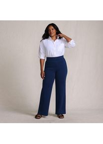 LANDS' END Serious Sweats Straight Fit Thermohose f&uuml;r Damen in Plus-Gr&ouml;&szlig;e, Damen, size: plus, Blau, Baumwoll-Mischung/Polyester-Mischung, by Lands' End