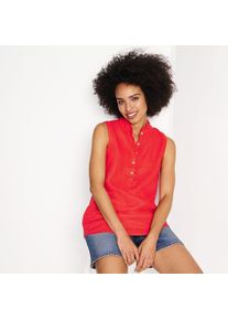 LANDS' END &Auml;rmelloses Top aus Leinen f&uuml;r Damen, Damen, size: regular, Orange, Leinen, by Lands' End