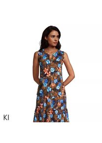 LANDS' END &Auml;rmellose Crinkle-Bluse f&uuml;r Damen, Damen, size: regular, Blau, Baumwoll-Mischung, by Lands' End