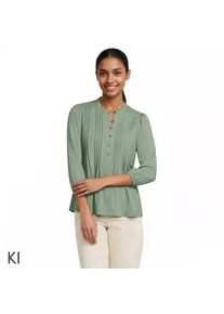 LANDS' END Baumwolle/Modal-Biesenshirt mit 3/4-&Auml;rmeln f&uuml;r Damen, Damen, size: regular, Gr&uuml;n, Elasthan/Baumwoll-Mischung/Synthetic-blend, by Lands' End