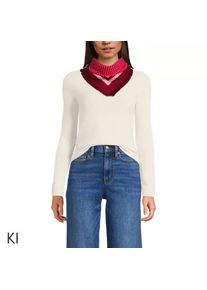 LANDS' END Gemusterter Karreeschal aus Wolle f&uuml;r Damen, Damen, size: regular, Rot, Wolle, by Lands' End