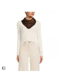 LANDS' END Gemusterter Karreeschal aus Wolle f&uuml;r Damen, Damen, size: regular, Braun, Wolle, by Lands' End