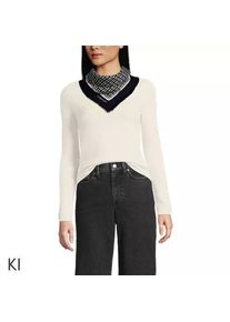 LANDS' END Gemusterter Karreeschal aus Wolle f&uuml;r Damen, Damen, size: regular, Schwarz, Wolle, by Lands' End
