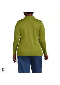 LANDS' END Supima-Poloshirt mit langen &Auml;rmeln f&uuml;r Damen in Plus-Gr&ouml;&szlig;e, Damen, size: plus, Gr&uuml;n, Baumwolle, by Lands' End