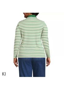 LANDS' END Supima-Poloshirt mit langen &Auml;rmeln f&uuml;r Damen in Plus-Gr&ouml;&szlig;e, Damen, size: plus, Gr&uuml;n, Baumwolle, by Lands' End