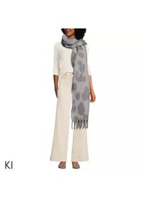 LANDS' END Schal mit Leoprint f&uuml;r Damen, Damen, size: regular, Grau, Polyester, by Lands' End