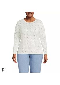 LANDS' END Supima-Shirt, Langarm in Plus-Gr&ouml;&szlig;e, Damen, size: plus, Elfenbein, Baumwolle, by Lands' End