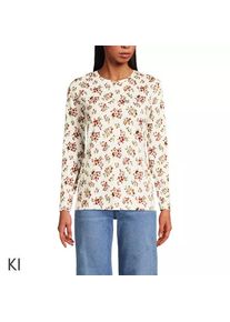 LANDS' END Supima-Shirt, Langarm in Petite-Gr&ouml;&szlig;e, Damen, size: petite, Elfenbein, Baumwolle, by Lands' End