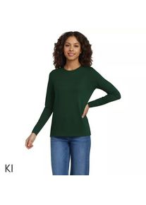 LANDS' END Supima-Shirt, Langarm, Damen, size: regular, Gr&uuml;n, Baumwolle, by Lands' End