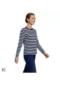 LANDS' END Supima-Shirt, Langarm in Petite-Gr&ouml;&szlig;e, Damen, size: petite, Blau, Baumwolle, by Lands' End