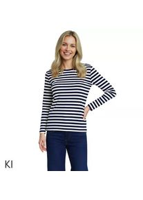 LANDS' END Supima-Shirt, Langarm, Damen, size: regular, Blau, Baumwolle, by Lands' End