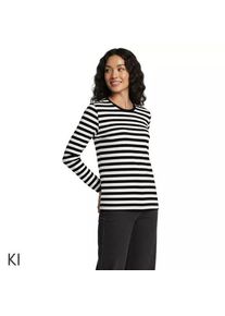 LANDS' END Supima-Shirt, Langarm, Damen, size: regular, Schwarz, Baumwolle, by Lands' End