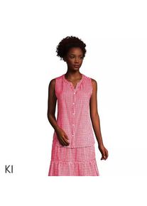 LANDS' END &Auml;rmellose Crinkle-Bluse f&uuml;r Damen, Damen, size: regular, Rot, Baumwoll-Mischung, by Lands' End