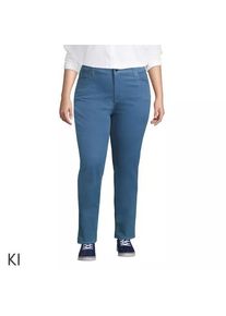 LANDS' END Straight Fit Cordhose Mid Waist f&uuml;r Damen in Plus-Gr&ouml;&szlig;e, Damen, size: plus, Blau, Baumwoll-Mischung, by Lands' End