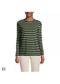 LANDS' END Supima-Shirt, Langarm in Petite-Gr&ouml;&szlig;e, Damen, size: petite, Gr&uuml;n, Baumwolle, by Lands' End