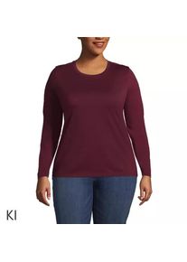 LANDS' END Supima-Shirt, Langarm in Plus-Gr&ouml;&szlig;e, Damen, size: plus, Rot, Baumwolle, by Lands' End