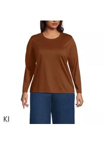 LANDS' END Supima-Shirt, Langarm in Plus-Gr&ouml;&szlig;e, Damen, size: plus, Orange, Baumwolle, by Lands' End