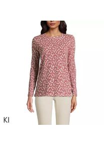 LANDS' END Supima-Shirt, Langarm in Petite-Gr&ouml;&szlig;e, Damen, size: petite, Orange, Baumwolle, by Lands' End