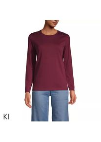 LANDS' END Supima-Shirt, Langarm in Petite-Gr&ouml;&szlig;e, Damen, size: petite, Rot, Baumwolle, by Lands' End