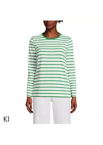 LANDS' END Supima-Shirt, Langarm in Petite-Gr&ouml;&szlig;e, Damen, size: petite, Elfenbein, Baumwolle, by Lands' End
