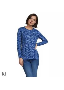 LANDS' END Supima-Shirt, Langarm in Petite-Gr&ouml;&szlig;e, Damen, size: petite, Blau, Baumwolle, by Lands' End