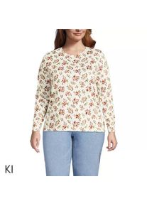 LANDS' END Supima-Shirt, Langarm in Plus-Gr&ouml;&szlig;e, Damen, size: plus, Elfenbein, Baumwolle, by Lands' End