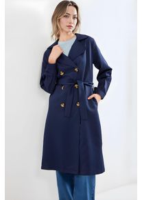 Doppelreihiger langer Trenchcoat
