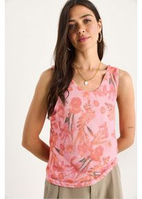 Blumen-U-Ausschnitt &auml;rmelloses Top