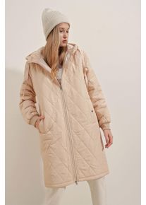 Hooded Oversized Lange Puffer-Daunenjacke