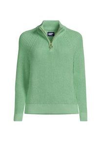 LANDS' END Baumwollpullover mit Troyer-Kragen f&uuml;r Damen, Damen, size: regular, Gr&uuml;n, Baumwolle, by Lands' End