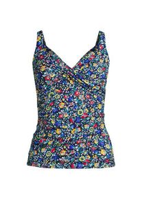 LANDS' END Tankinitop CHLORRESISTENT mit V-Ausschnitt Gemustert f&uuml;r Damen, Damen, size: regular, Blau, Nylon-Mischung, by Lands' End