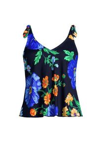 LANDS' END Tankini-Top mit geknoteten Tr&auml;gern und Flattersaum f&uuml;r Damen in Plus-Gr&ouml;&szlig;e, Damen, size: plus, Blau, Elasthan/Nylon-Mischung, by Lands' End