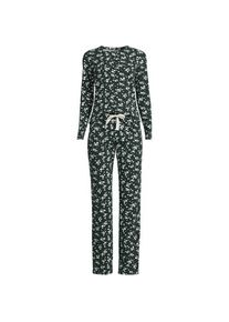 LANDS' END Gemustertes Pyjama-Set aus Baumwoll-Jersey, Damen, size: regular, Gr&uuml;n, Elasthan/Baumwoll-Mischung, by Lands' End